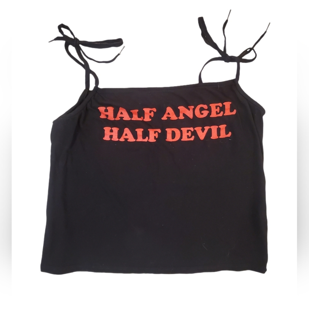 Riot‎ Queen Women's Black Half Angel Half Devil Tank Top XL